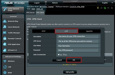 how to setup vpn client on asus router